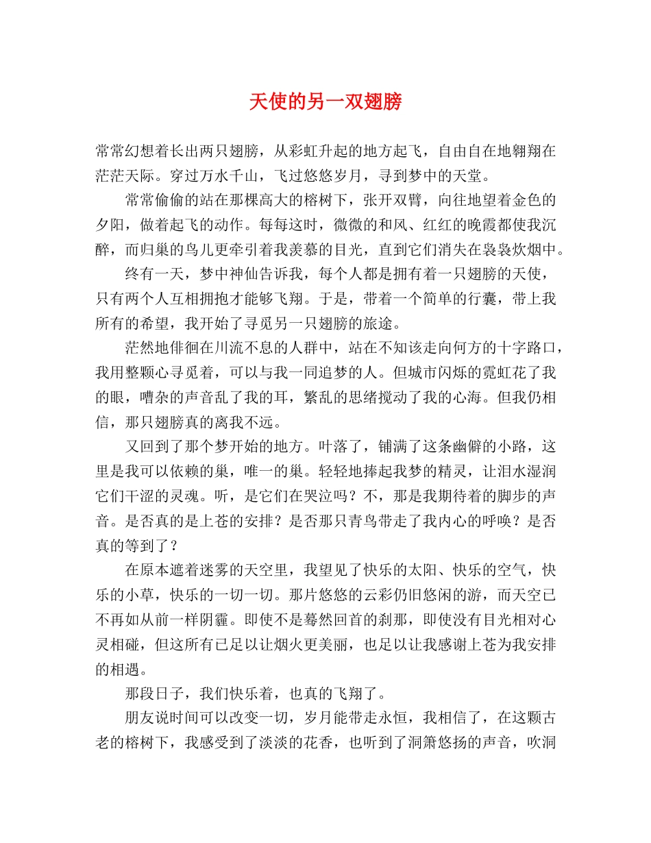 天使的另一双翅膀 _第1页