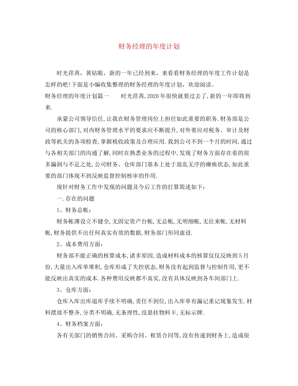 财务经理的年度计划_第1页