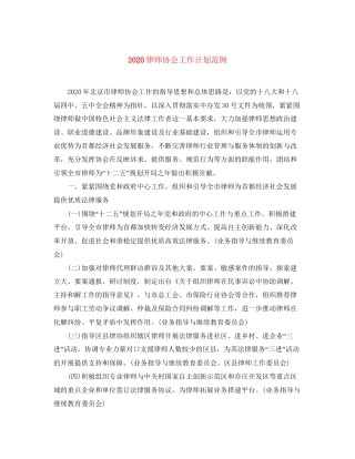 律师协会工作计划范例