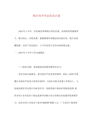 统计局半年总结及计划