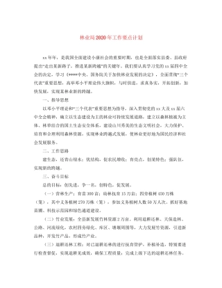 林业局年工作要点计划