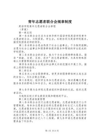 青年志愿者联合会规章制度