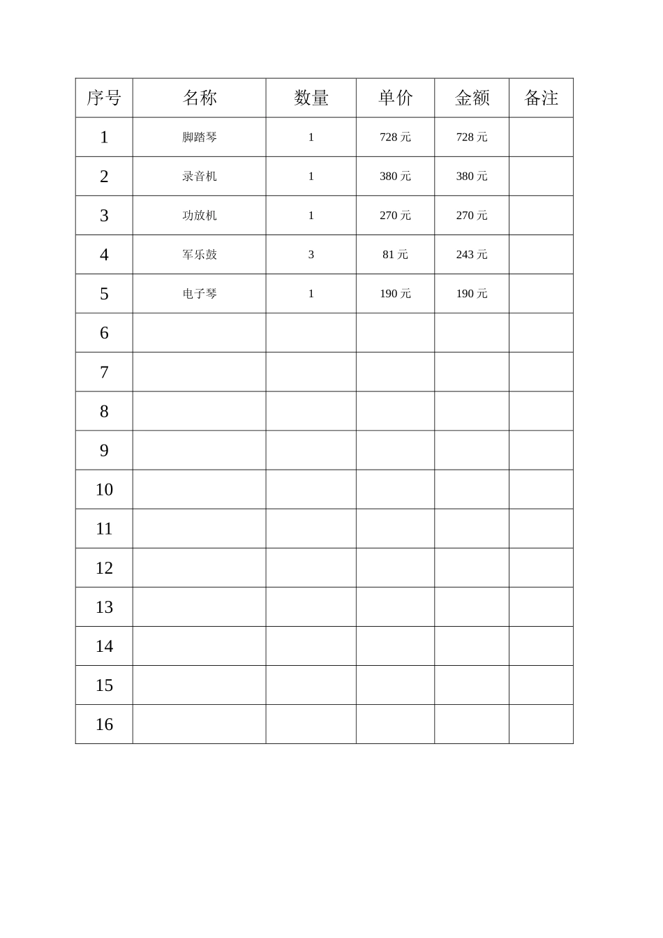付庄小学美术器材登记册_第3页