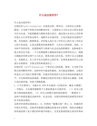什么是自我评价- 