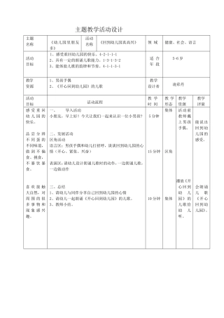 主题活动设计