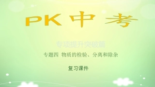 【PK中考】2017年中考化学（湖南专用）总复习课件：专题四+物质的检验、分离和除杂