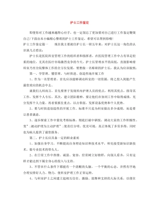 护士工作鉴定 