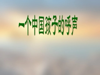 一个中国孩子的呼声2