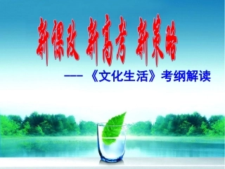 高考政治文化生活考纲解读课件