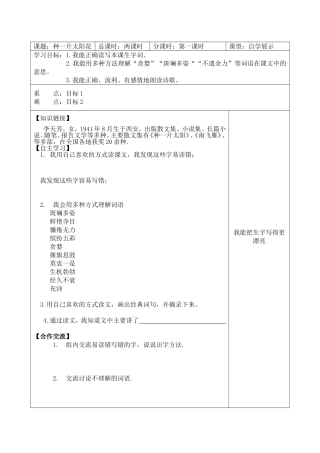 种一片太阳花导学案