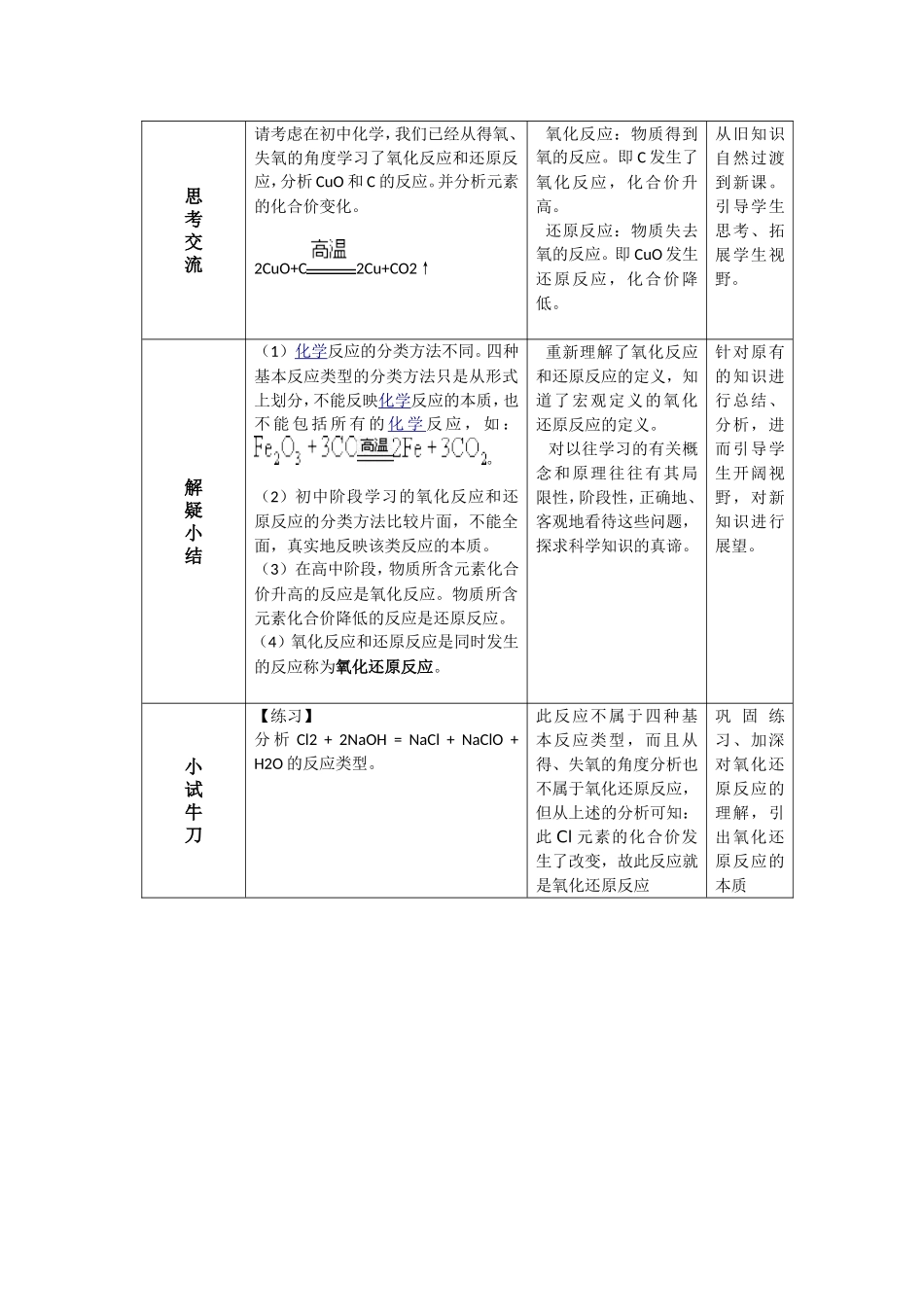 氧化还原反应教学设计(完整)_第3页