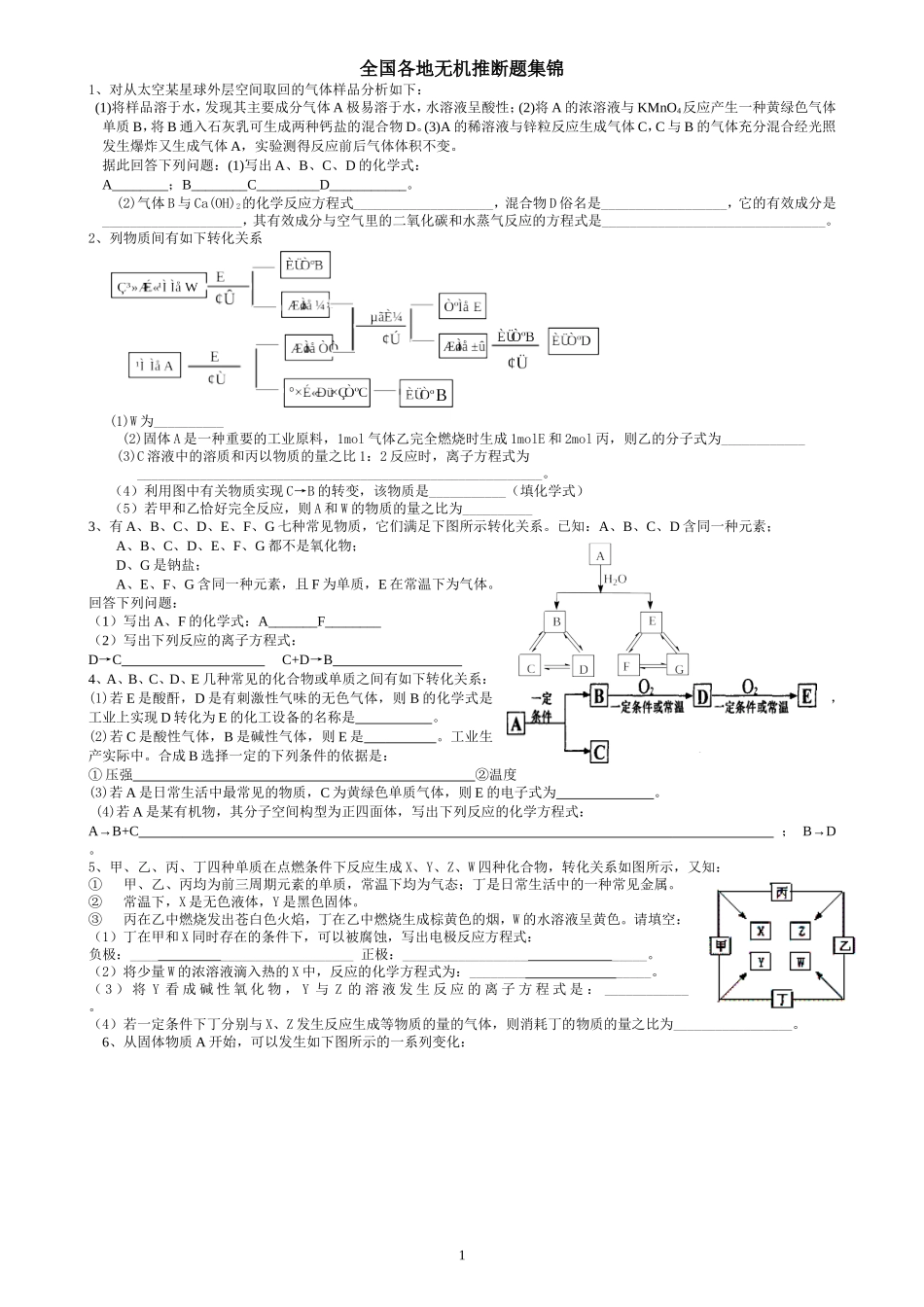 无机推断题集锦_第1页