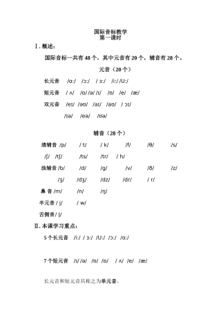 国际音标教学