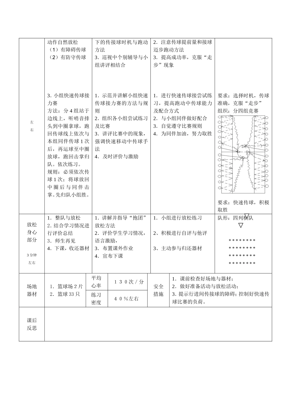 篮球传接球球组合练习教学设计_第3页