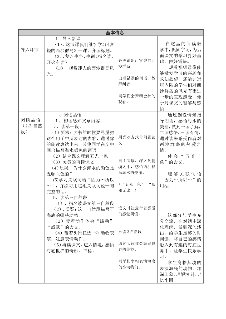 富饶的西沙群岛教案_第2页