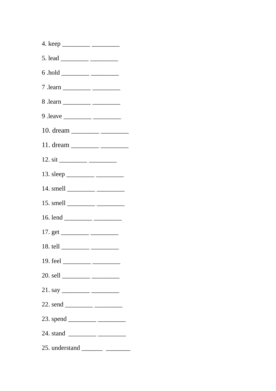 不规则动词分类默写_第2页