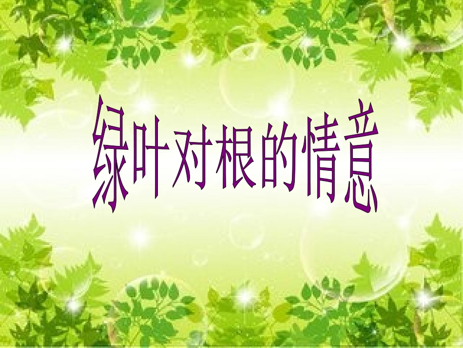 绿叶对根的情意_第2页