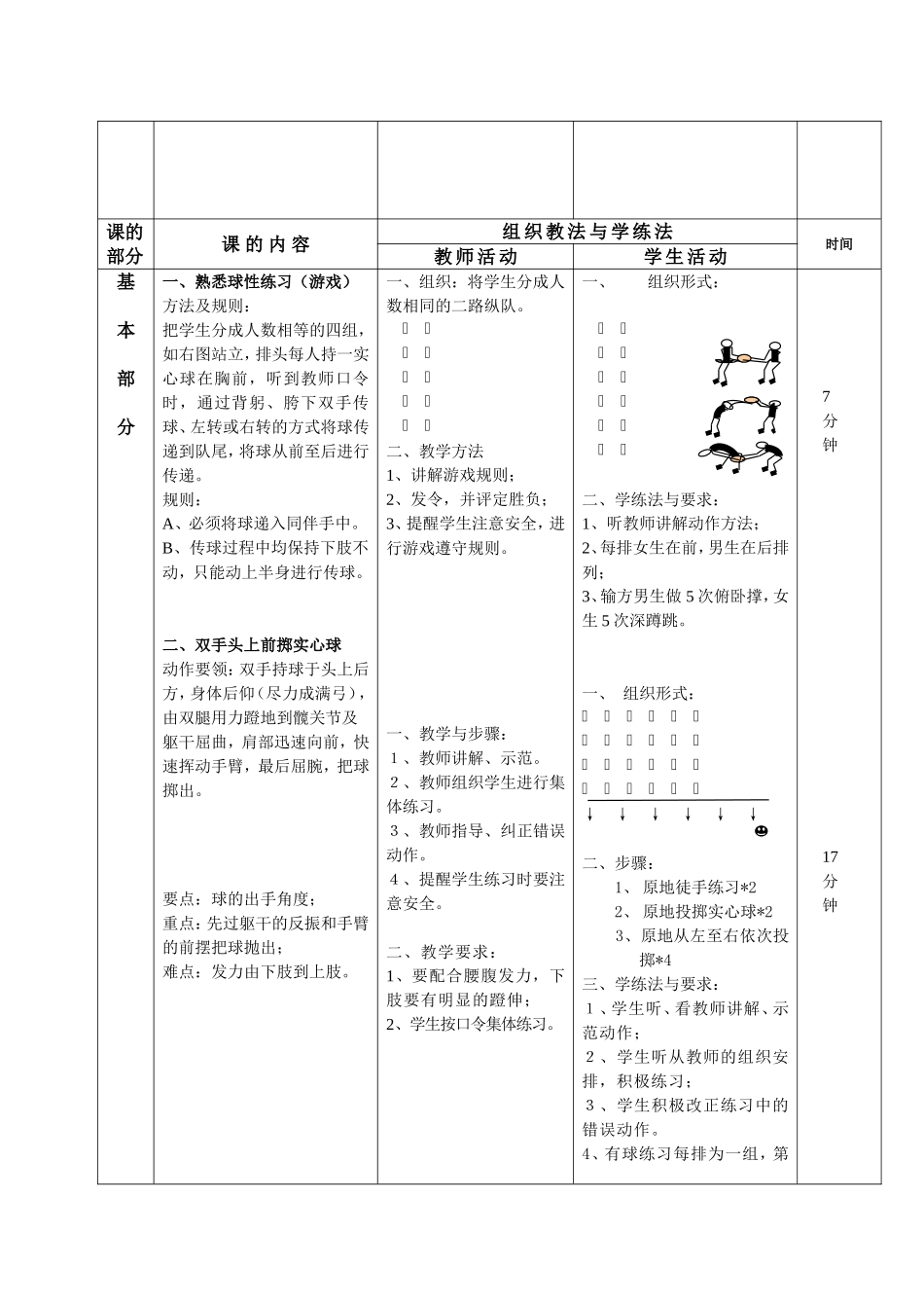 原地双手头上掷实心球教案_第2页