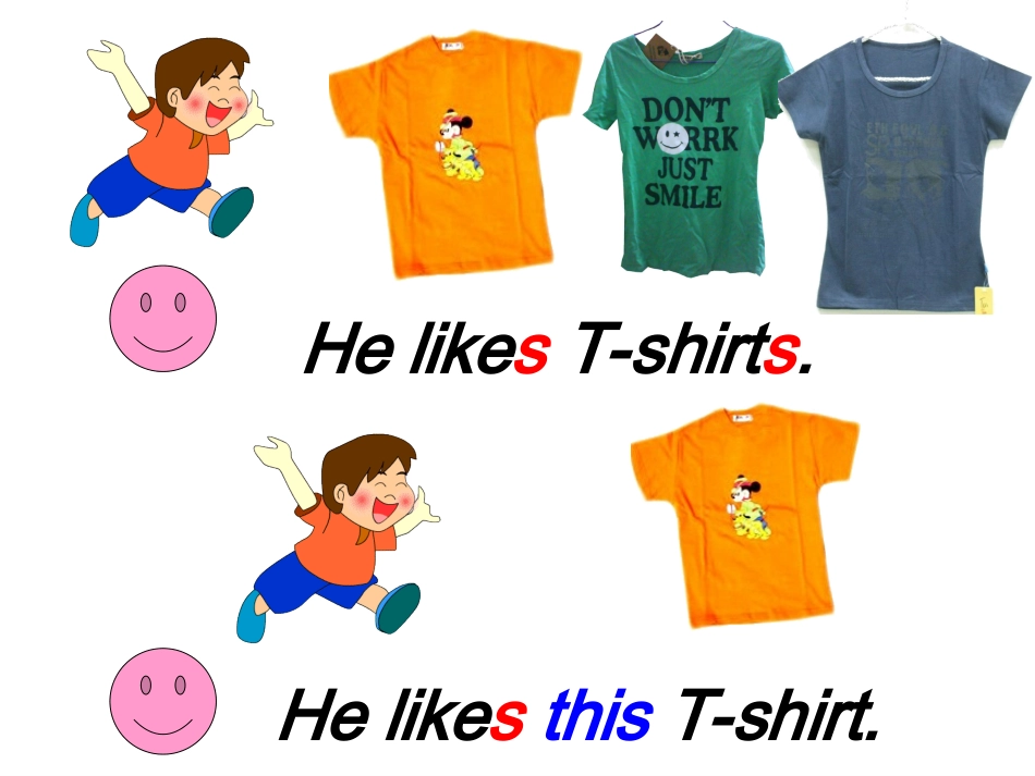 小学新标准英语一年级起点第三册module2unit1helikesthisT-shirt_第3页