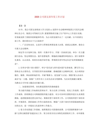 公司团支部年度工作计划