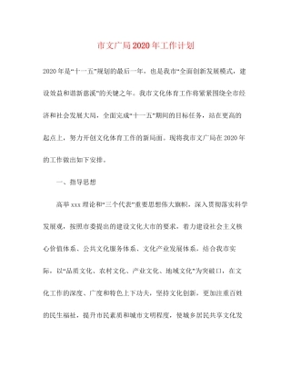 市文广局年工作计划
