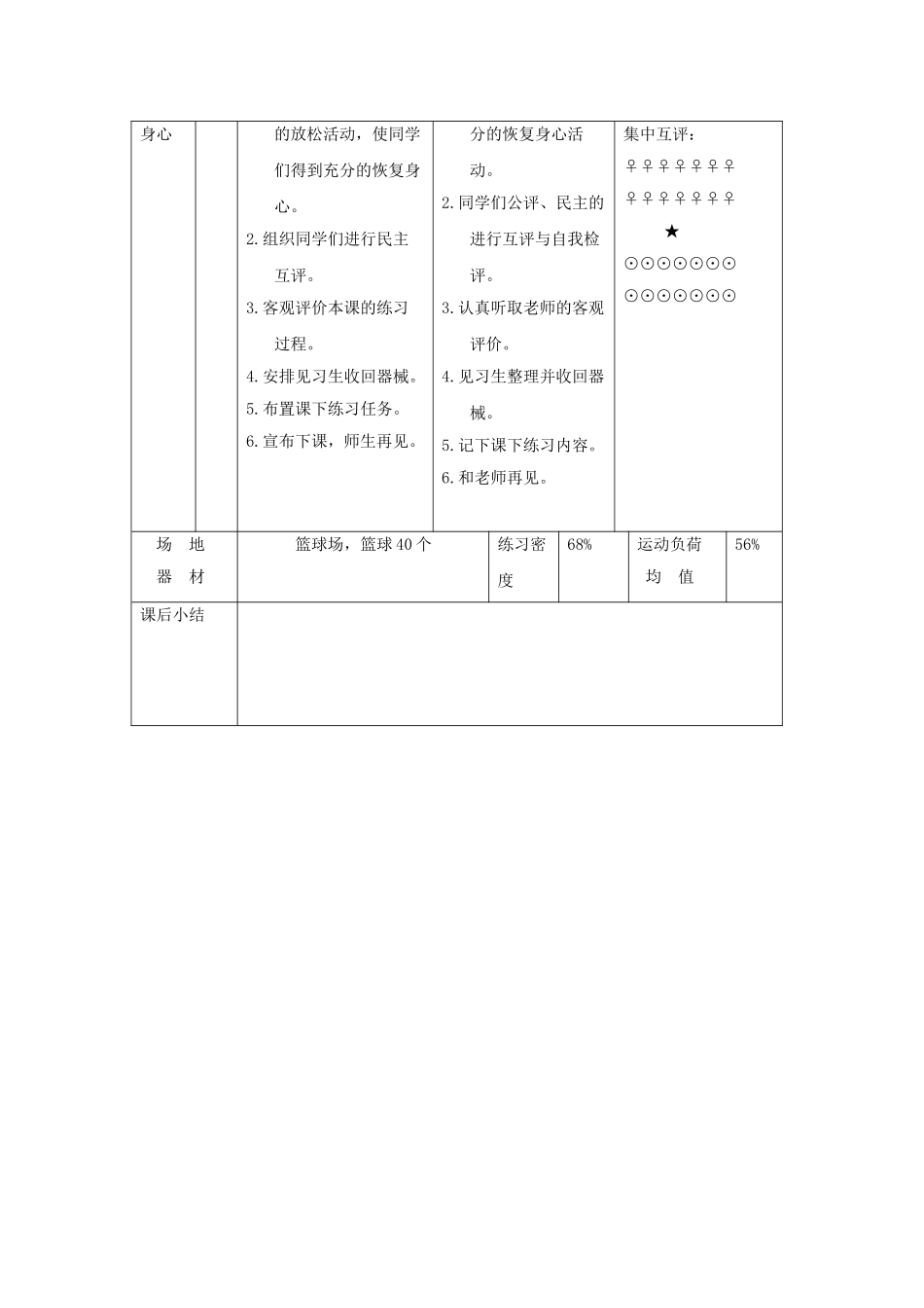 初中体育篮球教学设计_第3页