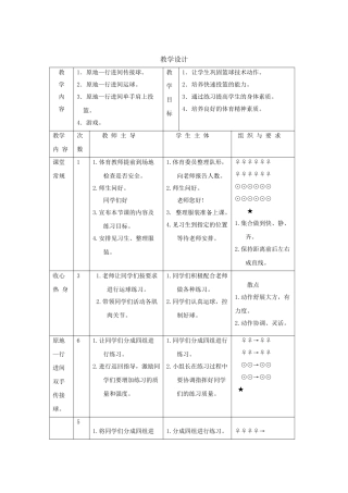 初中体育篮球教学设计
