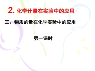 《物质的量在化学实验中的应用》PPT课件
