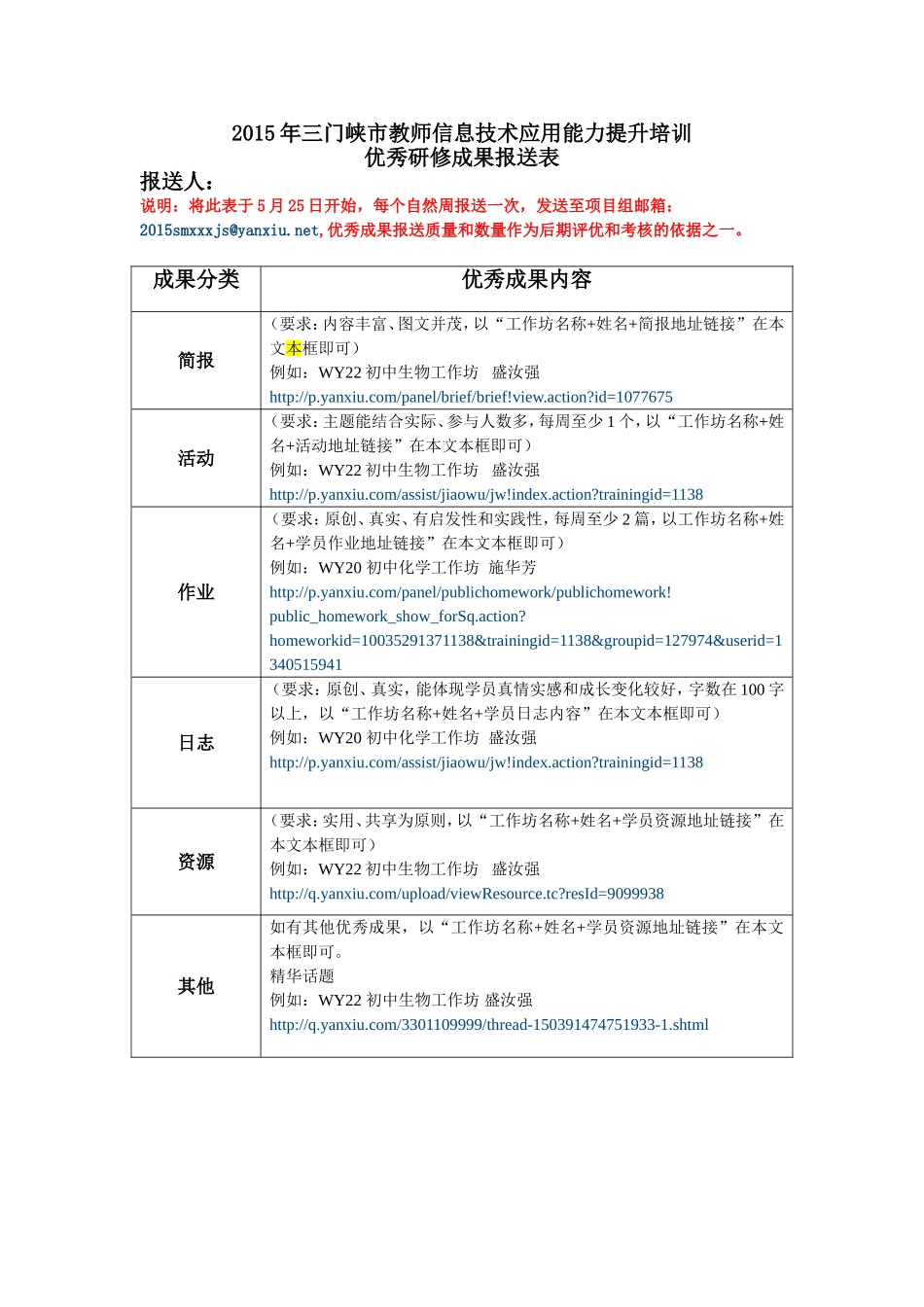 优秀成果报送表2015年三门峡市教师信息技术应用能力提升培训 (2)_第1页