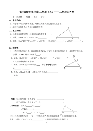 三角形的外角教案