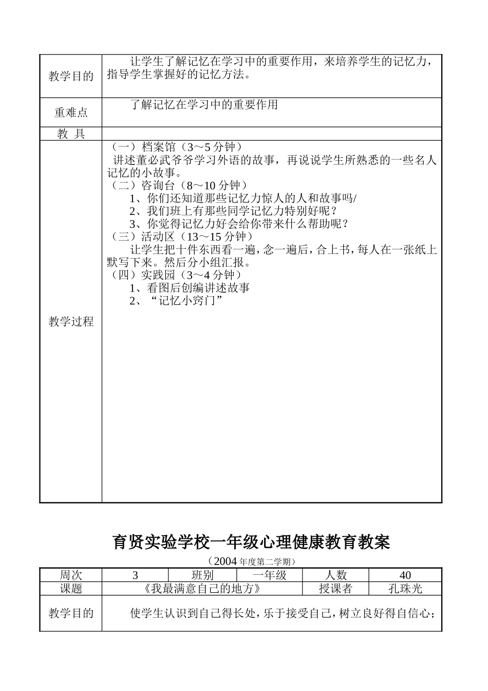 心理健康教育教案（2004-2）_第2页