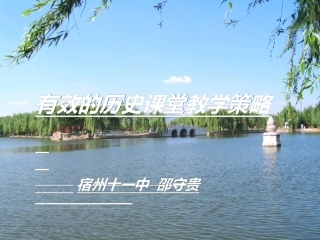 有效的历史课堂教学策略