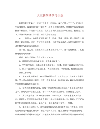 大三新学期学习计划