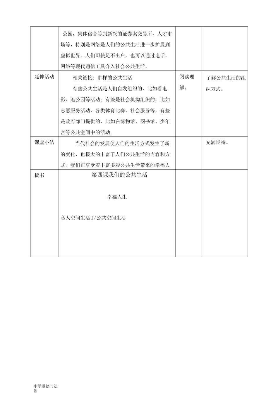 部编人教版小学道德与法治五年级下册教学设计-第4课《我们的公共生活》_第3页