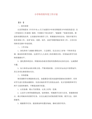 小学体育组年度工作计划
