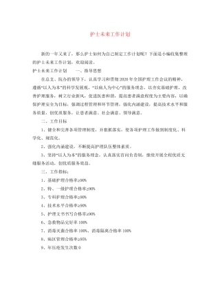 护士未来工作计划