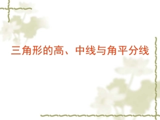 三角形高、中线与角平分线