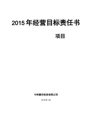 高管目标责任书