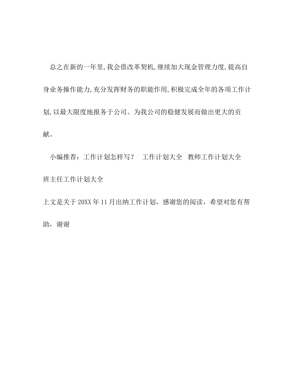 11月出纳工作计划_第3页