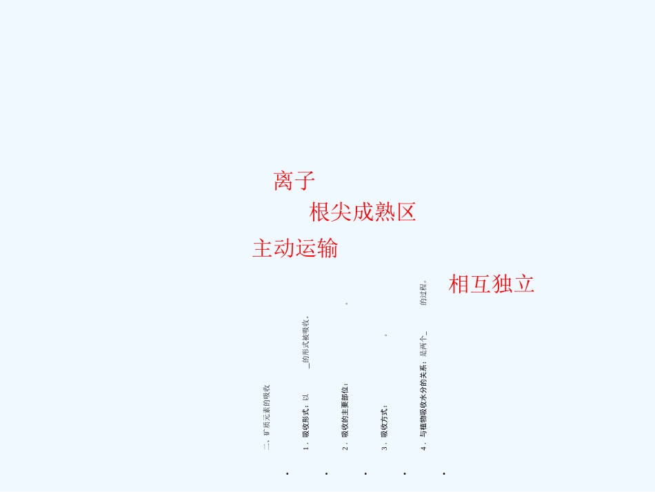 《金版新学案》2011高三生物一轮 课时4 植物的矿质营养课件 必修3_第3页