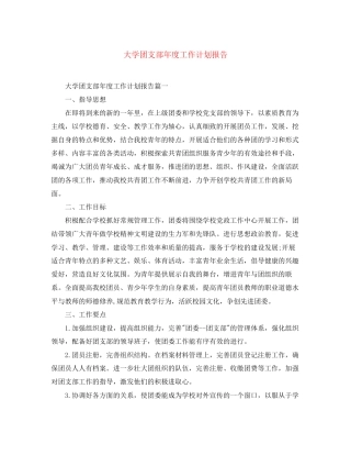 大学团支部年度工作计划报告