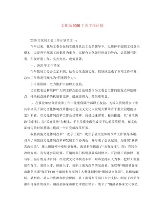 文化局工会工作计划