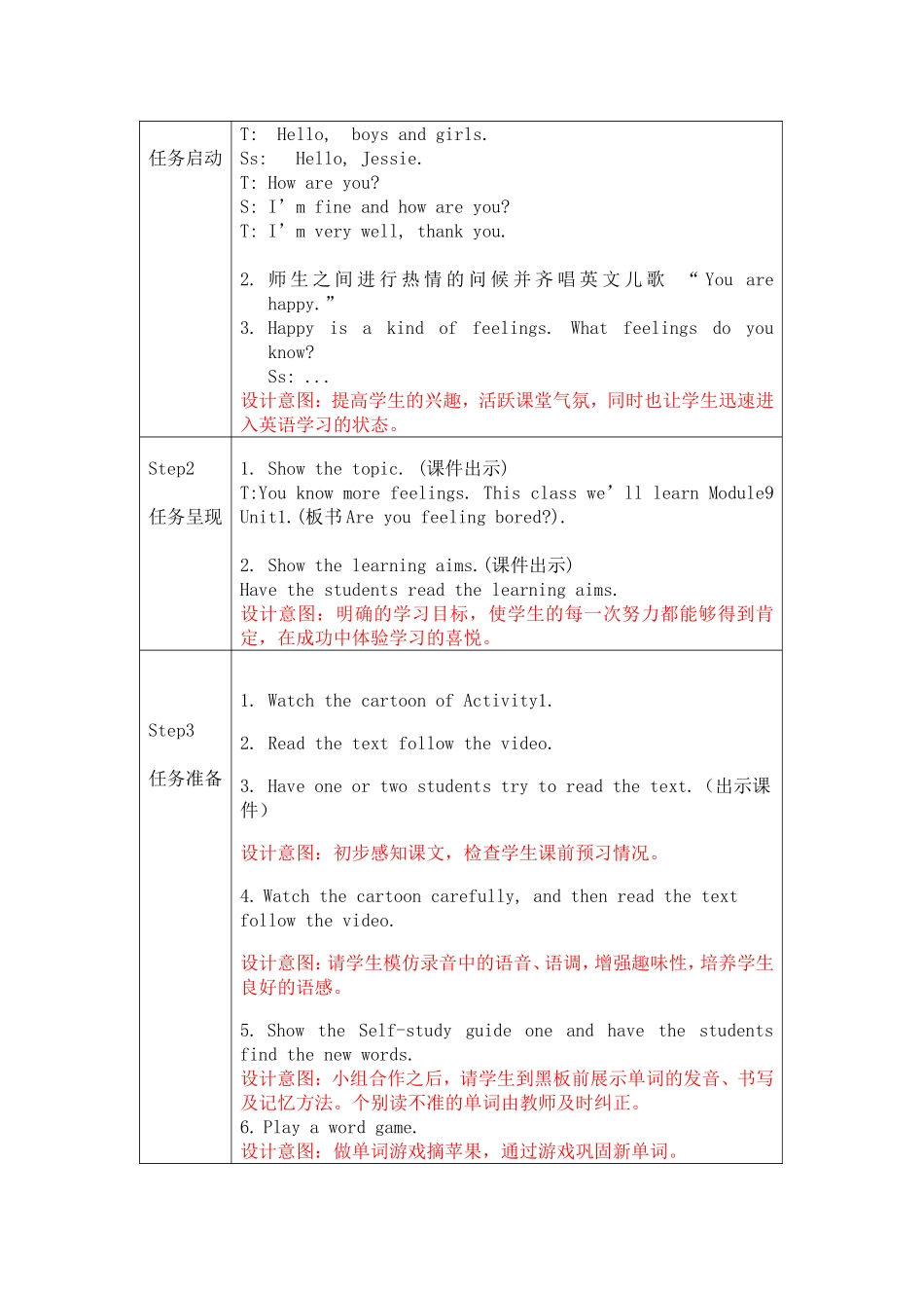 五年级（上）英语《Areyoufeelingbored》教学设计_第3页