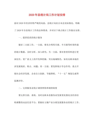 2020年县统计局工作计划安排