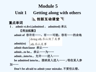 【创新设计】2011高考英语一轮复习 Module 5 Unit 1 Getting along with others课件 北师大版