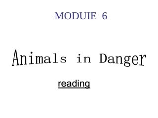 2016年外研版必修五Module6AnimalsinDangerreading课件（31张）