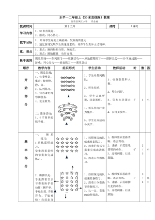2014上二年级体育30米直线跑教案