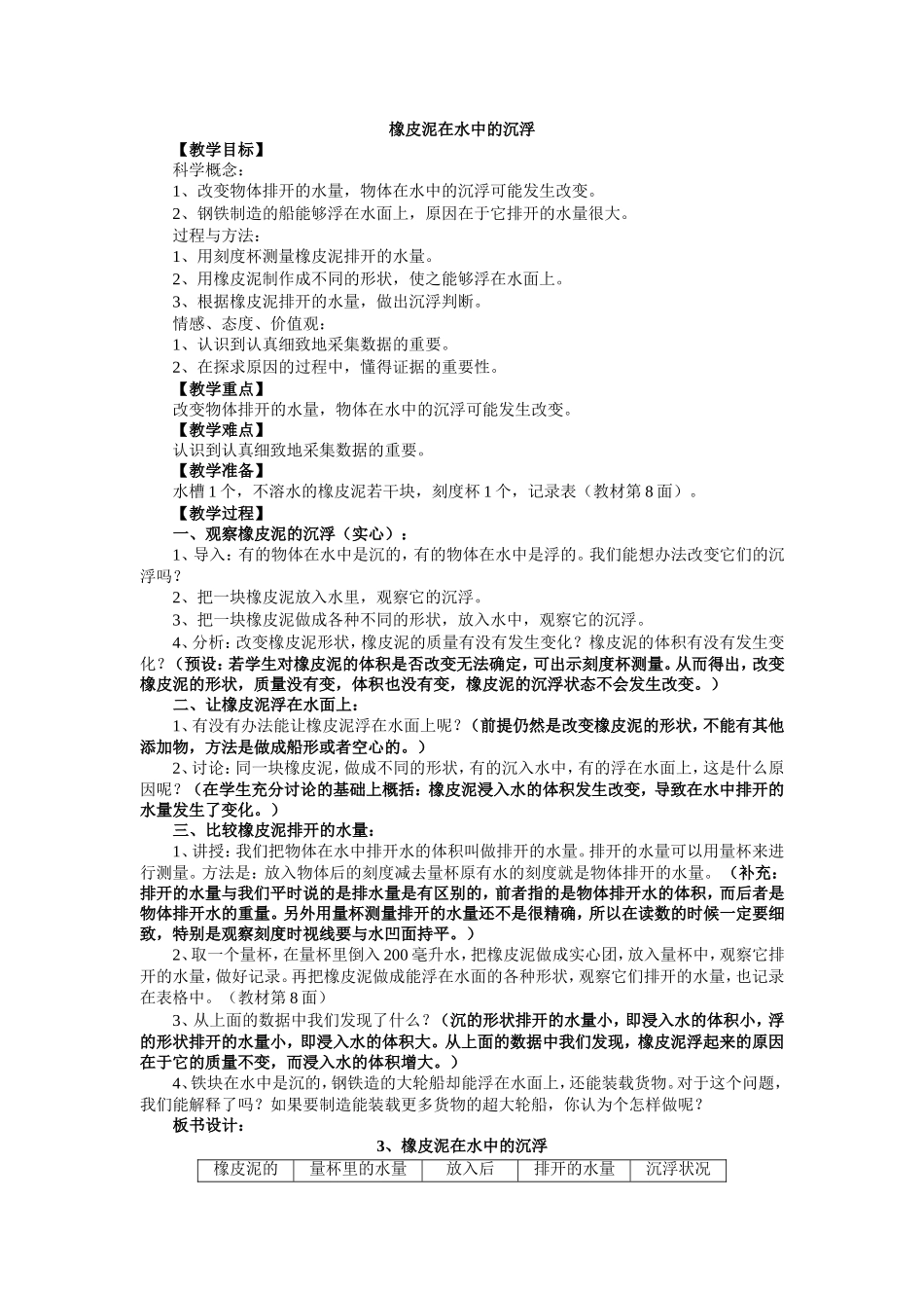 橡皮泥在水中的沉浮_第1页
