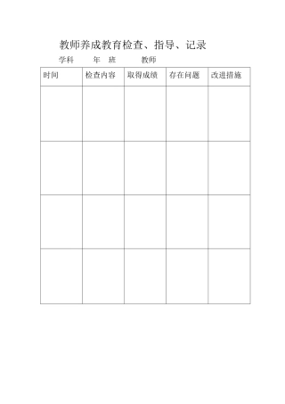 教师养成教育检查