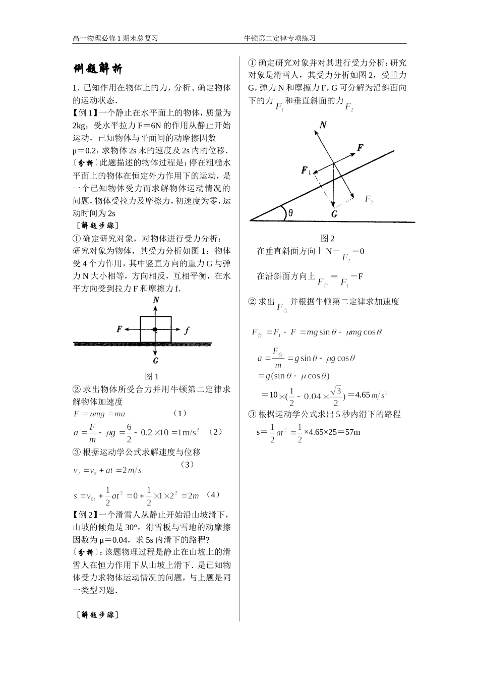 牛顿第二定律专项练习_第1页